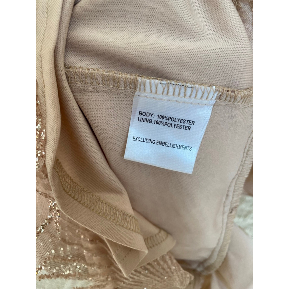 Hello Molly Bronze Sequin Mini Dress Glam Wedding Cocktail Party Luxe Blush Boho - Picture 8 of 11